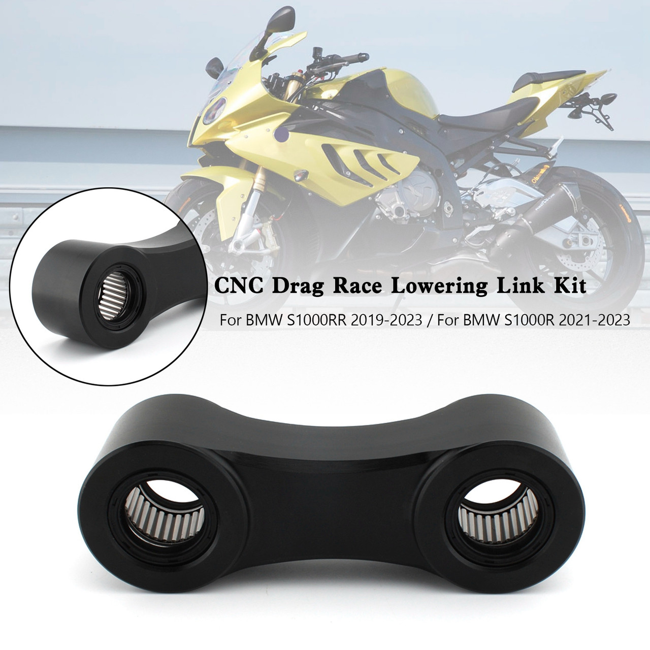 CNC Aluminum Drag Race Lowering Link Kit For BMW S1000RR S1000R 2019-2023 BLK