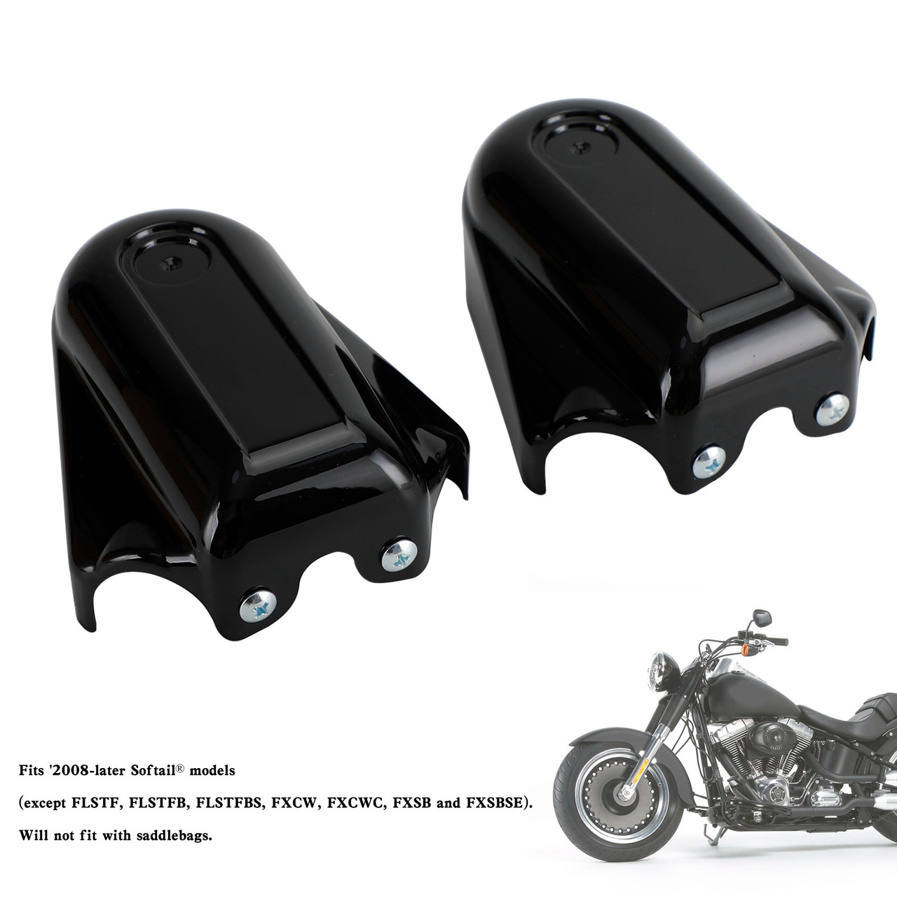 Bar Shield Rear Axle Covers Swingarm For Softail FLS FLSTN 2008-2020 BLK