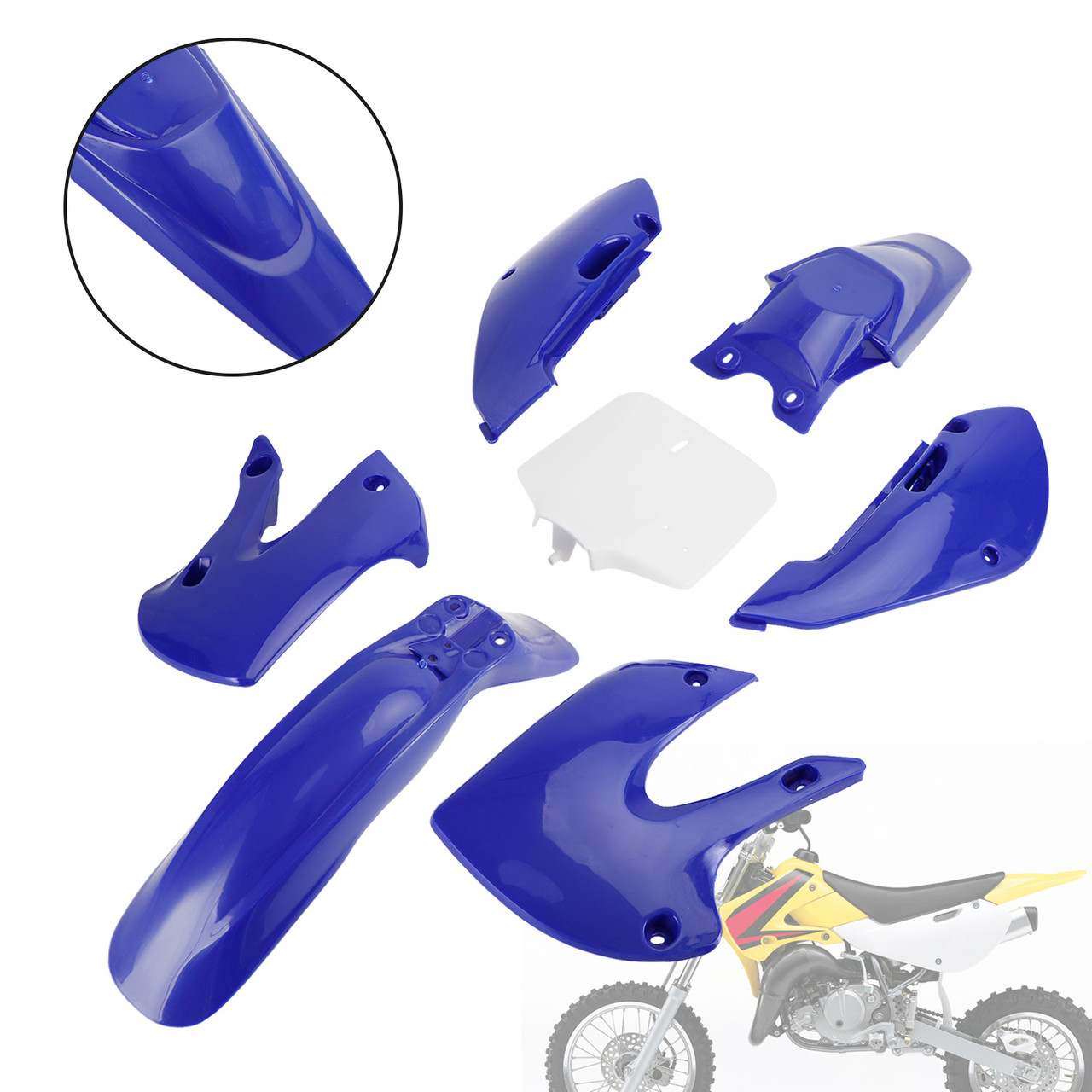 Injection ABS Plastic Bodywork Fairing Kit for kawasaki klx110 klx65 RM65 DRZ110 BLU