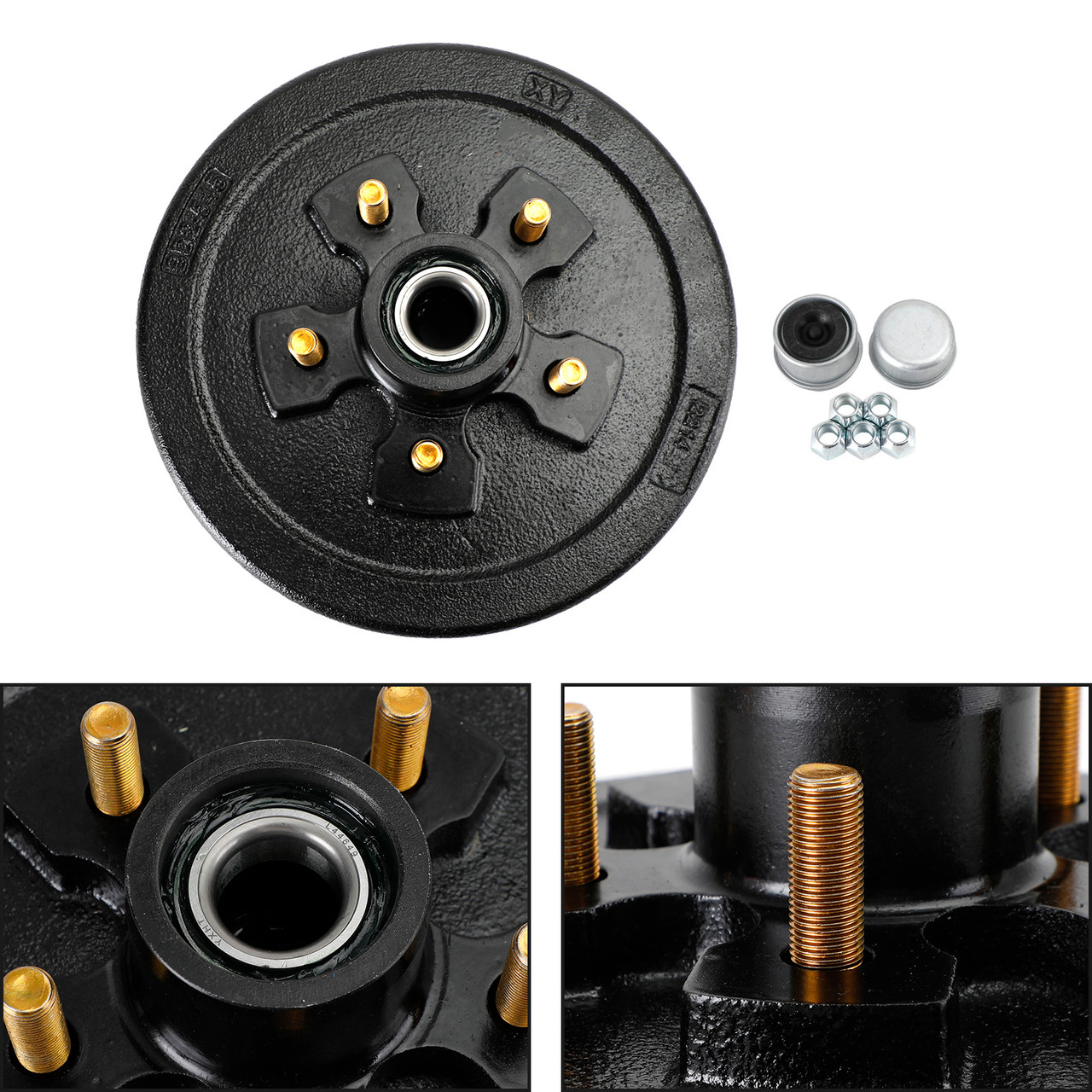 Grease Trailer Hub and Drum Assembly for 3.5K Axles 10"5 on 41/2Pre