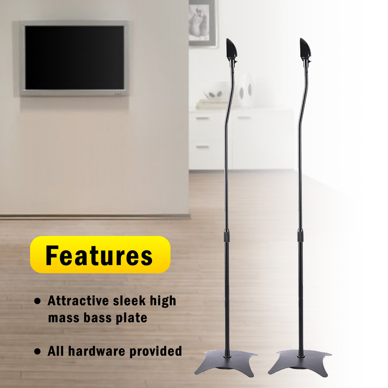 Universal Surround Sound Adjustable Height Speaker Stands Set Of 2 Speaker Universal Surround Sound Adjustable Height Speaker Stands Set Of 2 Speaker