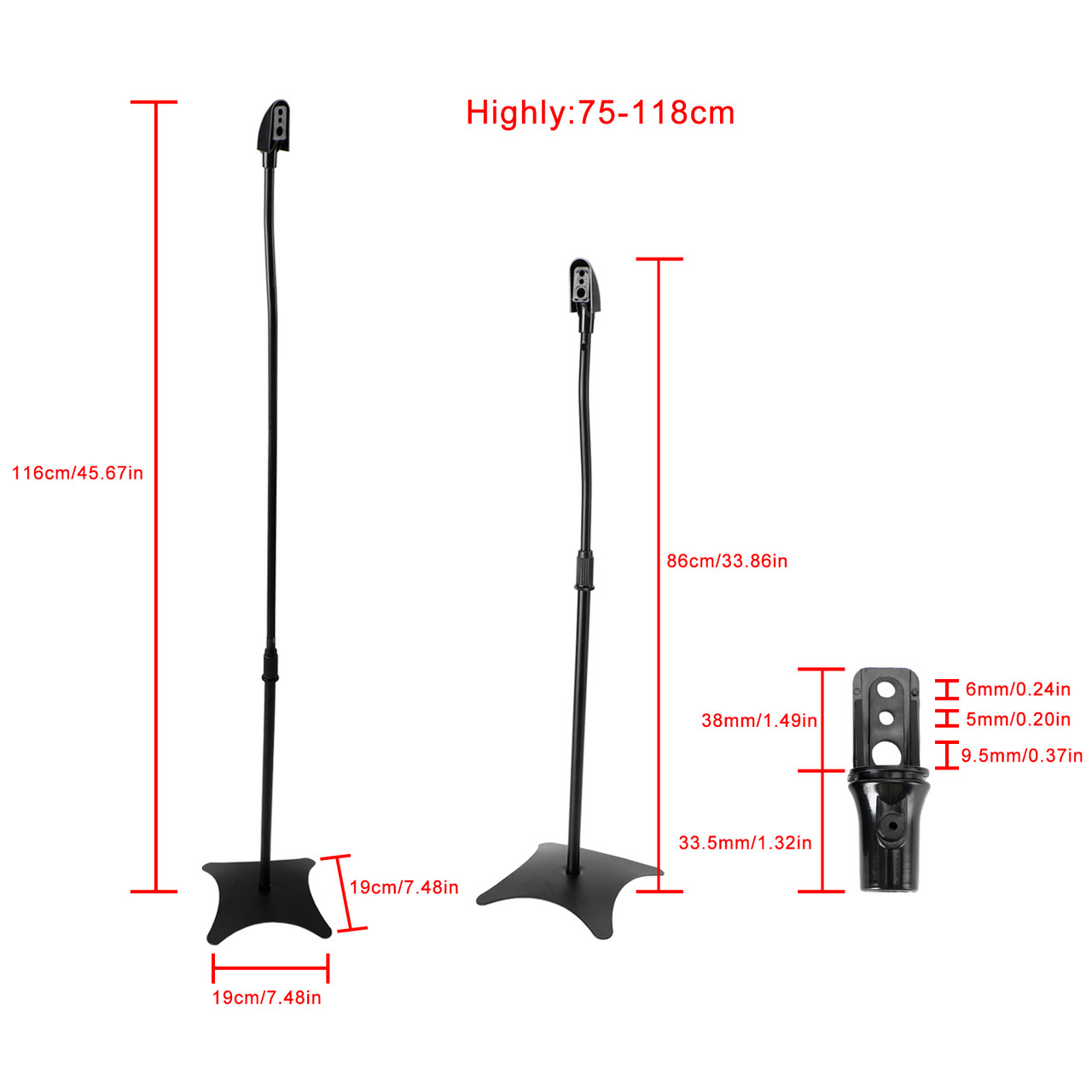 Universal Surround Sound Adjustable Height Speaker Stands Set Of 2 Speaker Universal Surround Sound Adjustable Height Speaker Stands Set Of 2 Speaker