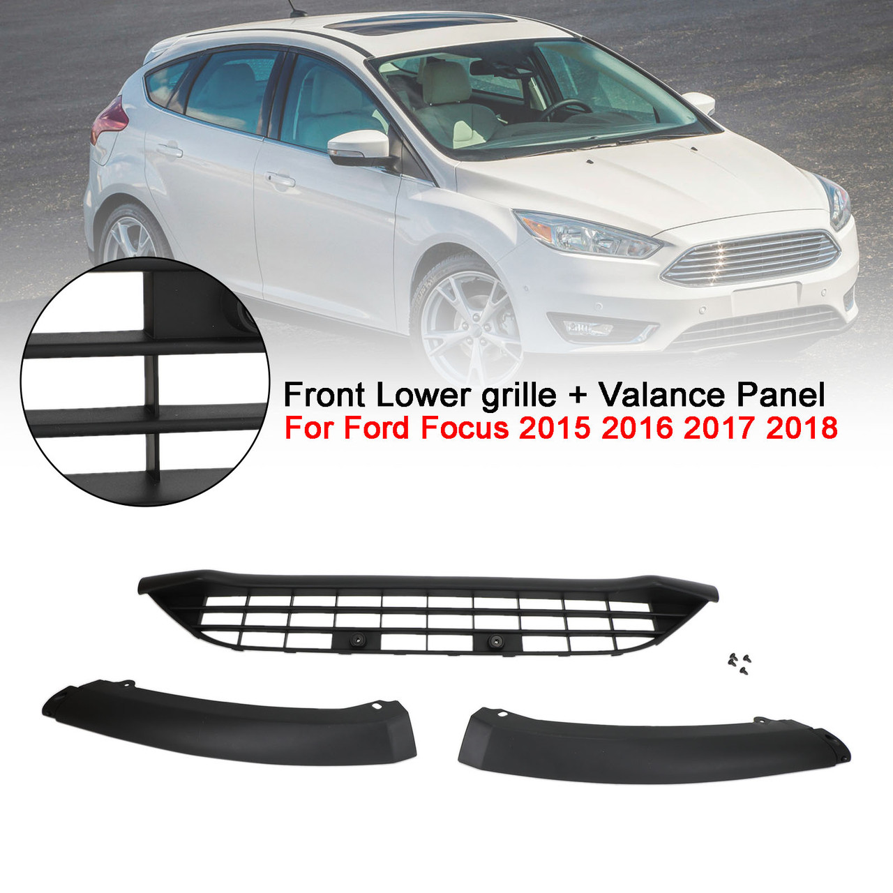 15-18 Ford Focus Valance Panel Front Bumper Lower Grille