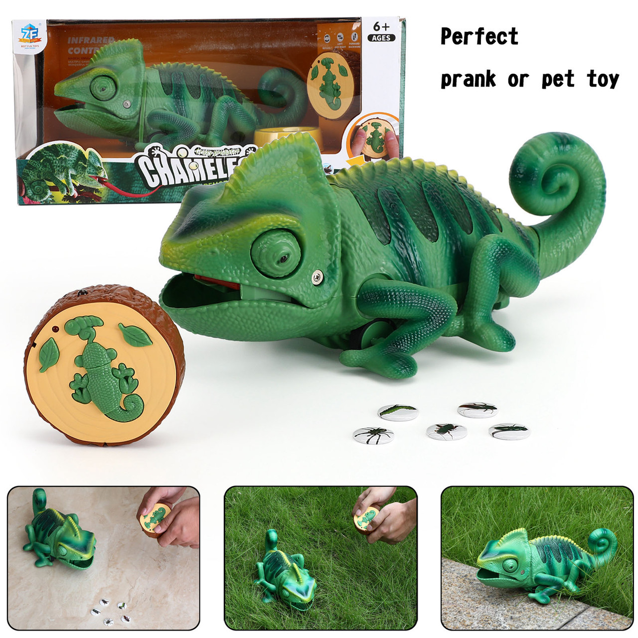その他 FUN Remote Control Chameleon Infrared Electric Realistic Animal