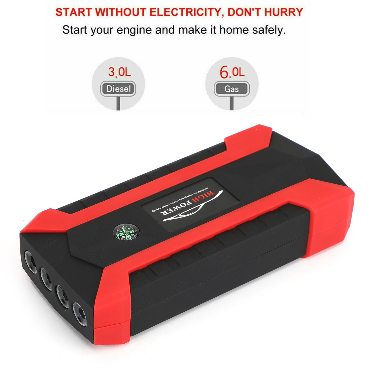 89800mAh 12V Car Jump Starter 4USB Charger Emergency Battery Power Bank Kit