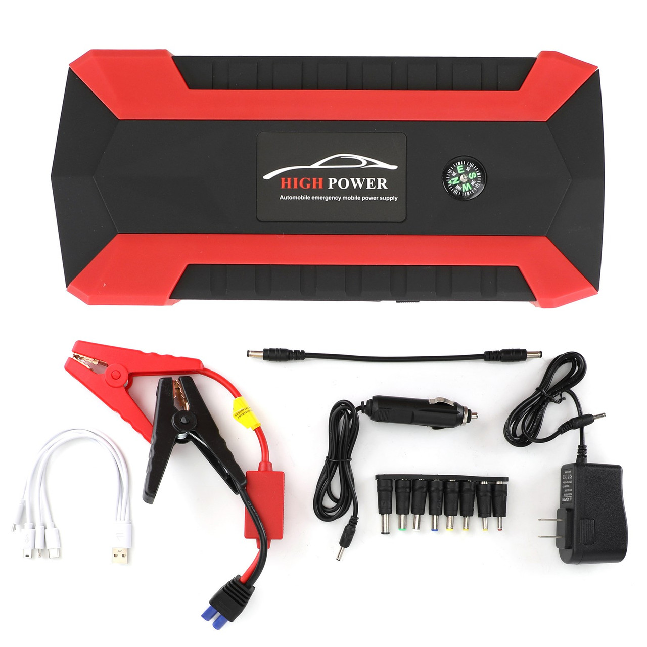 89800mAh 12V Car Jump Starter 4USB Charger Emergency Battery Power Bank Kit