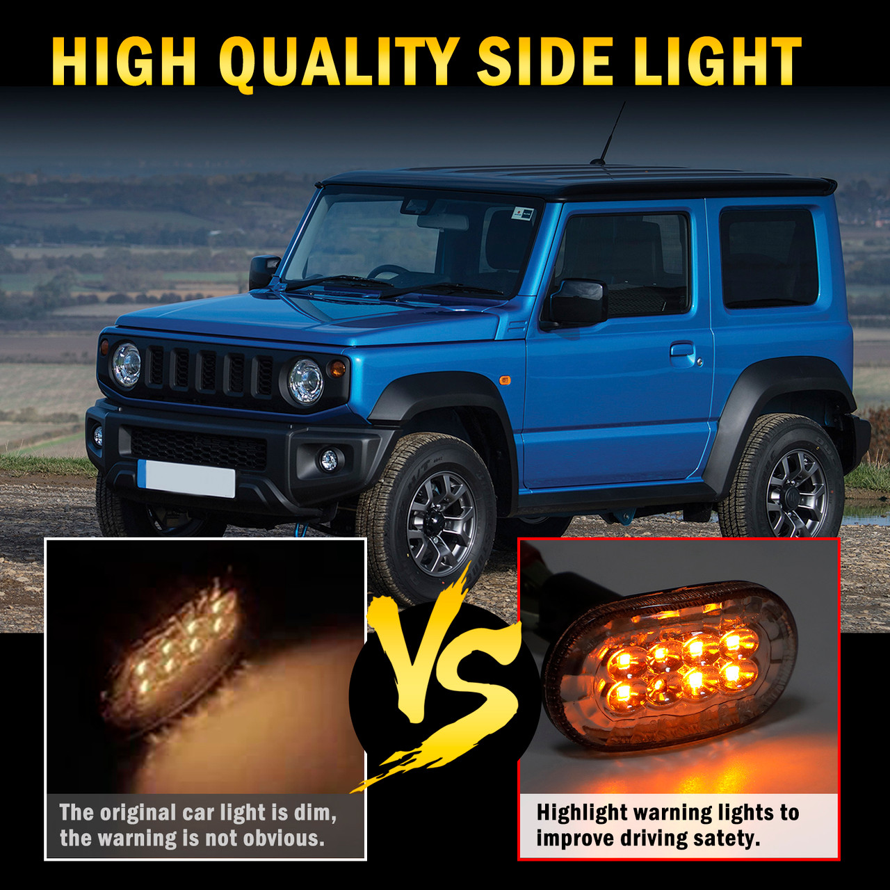 Pair of Side Marker Light Turn Signal Light For Suzuki Jimny JB64 JB74 Clear