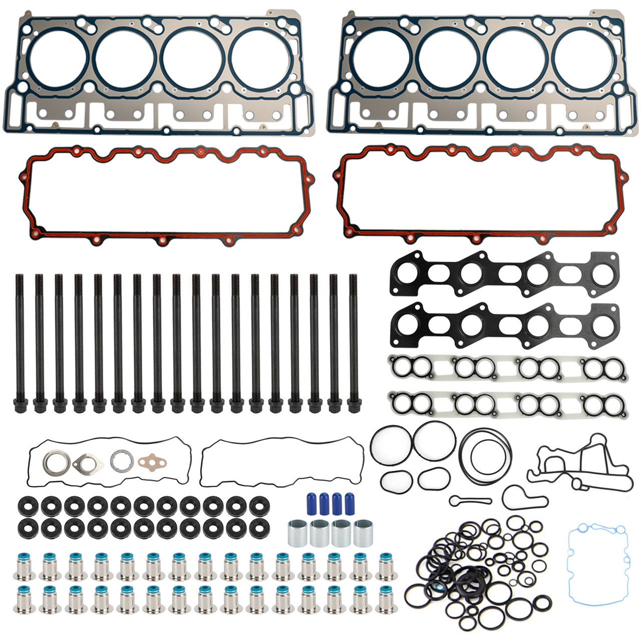 18mm 04-10 Ford E-350 Super Duty 6.0L V8 Diesel Cylinder Head Stud Kit & Head Gasket