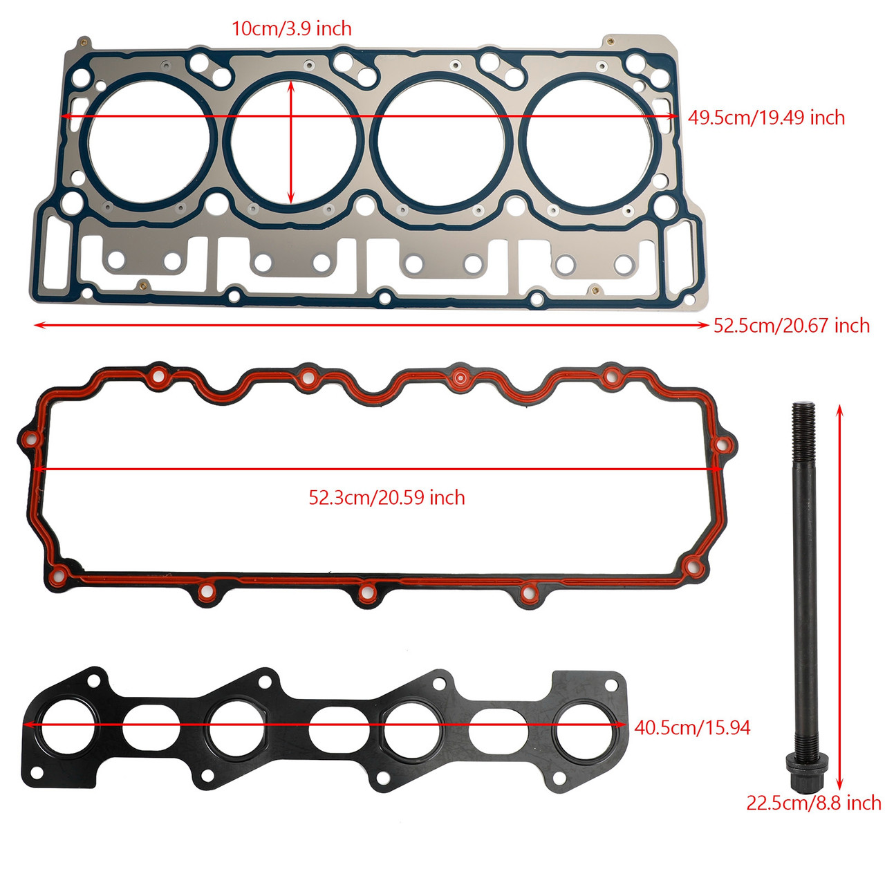 18mm 04-10 Ford E-450 Super Duty 6.0L V8 Diesel Cylinder Head Stud Kit & Head Gasket