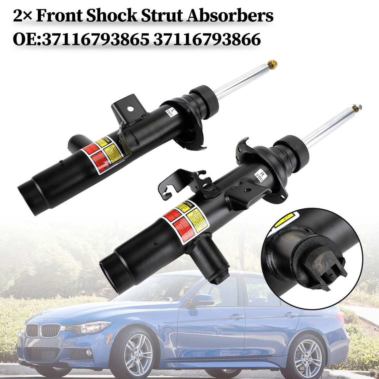 13-15 BMW ACTIVEHYBRID 3 Front Shock Strut Absorbers 37116793865 37116793866