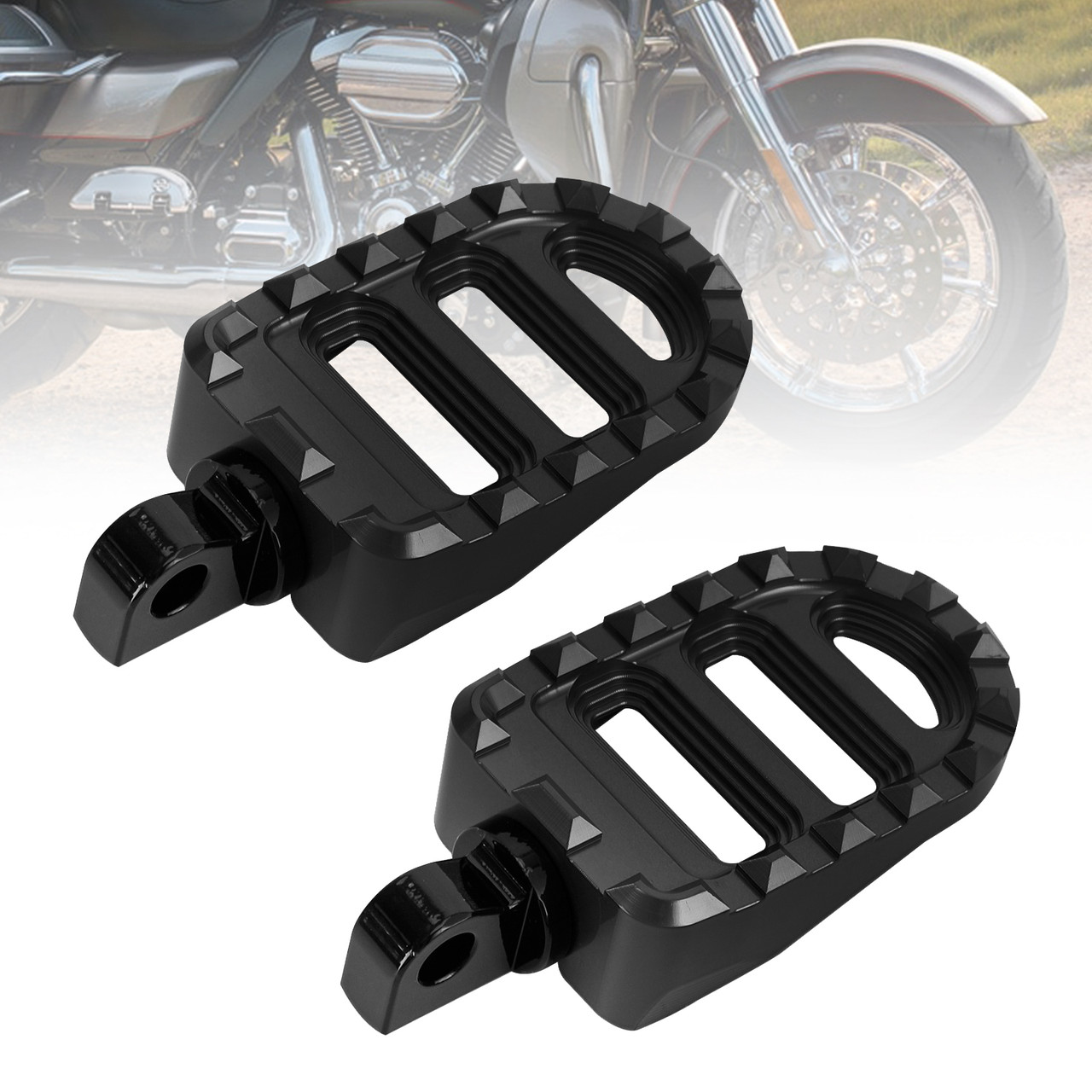 Front Footrests Foot Peg fit for Dyna Sportster 883 Electra Glide Road Glide BLK