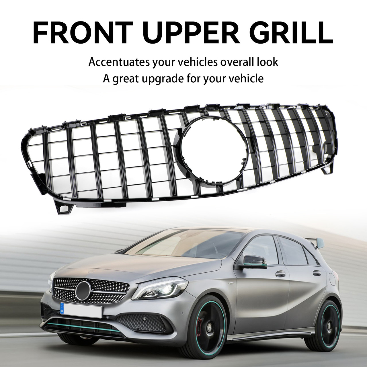16-18 Mercedes-Benz A-CLASS W176 Front Bumper Grille Grill GTR Style