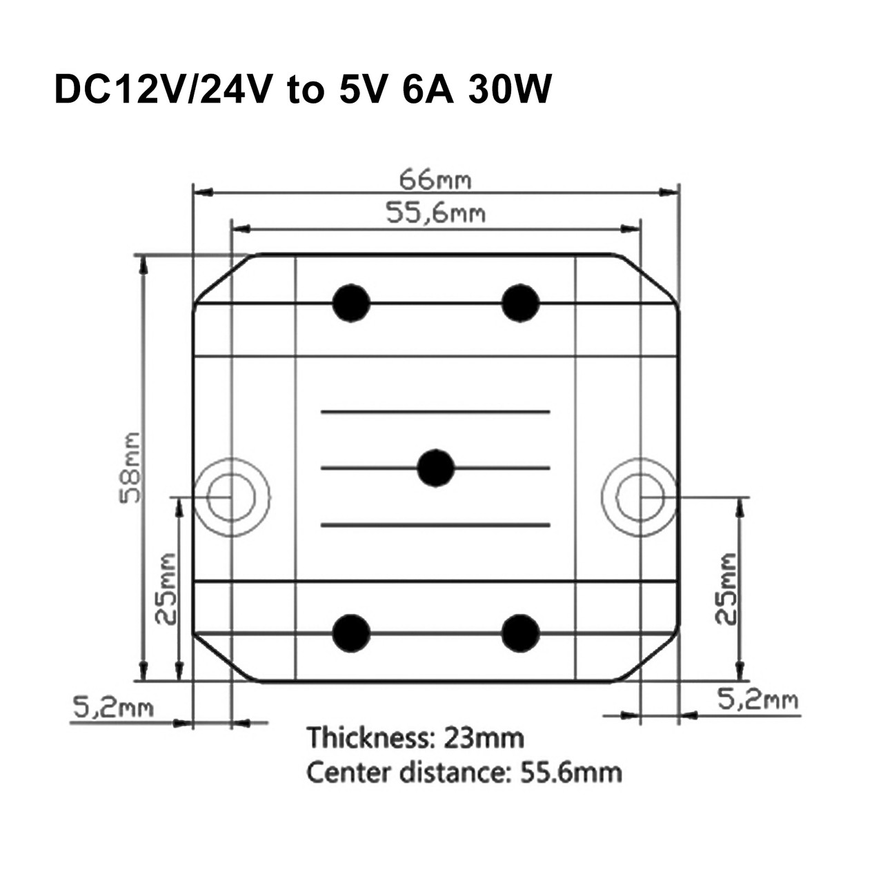 Step Down DC/DC Buck Converter 12V/24V to 5V 6A Regulator Power Module