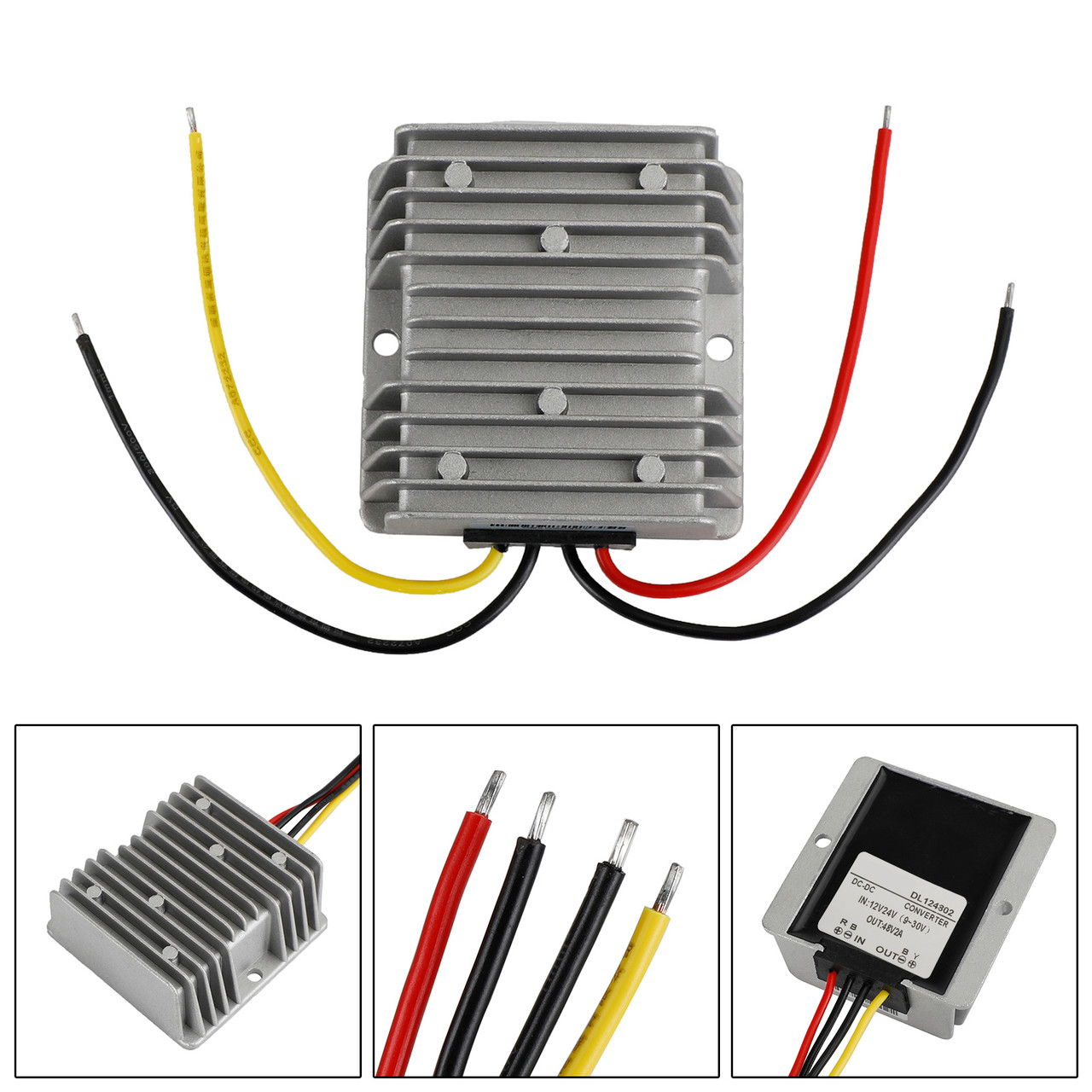 Waterproof DC/DC Converter Regulator 12V/24V Step Up to 48V 2A 96W