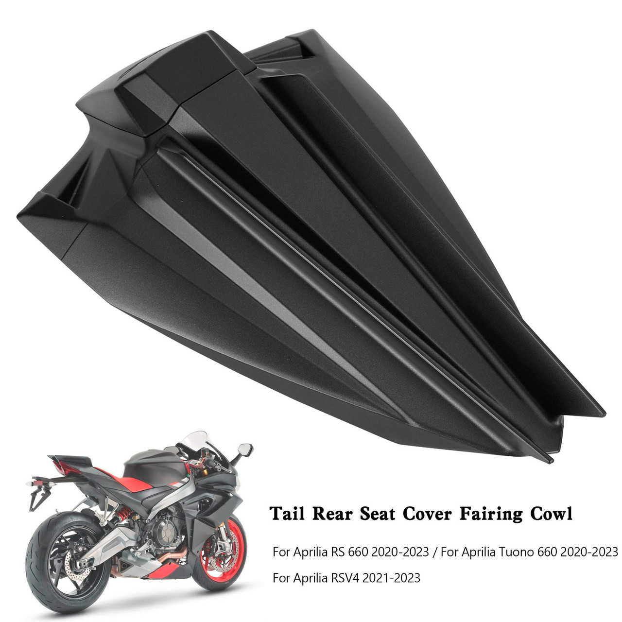 Rear Seat Cover Fairing Cowl For Aprilia RS 660 Tuono 660 RSV4 2020-2023 BLK