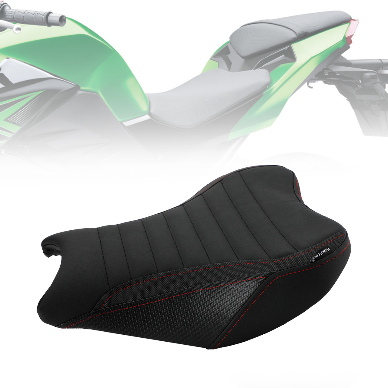 Rider Passenger Seat Front Rear Cushion Black Fit For Kawasaki Ninja Z900 17-22