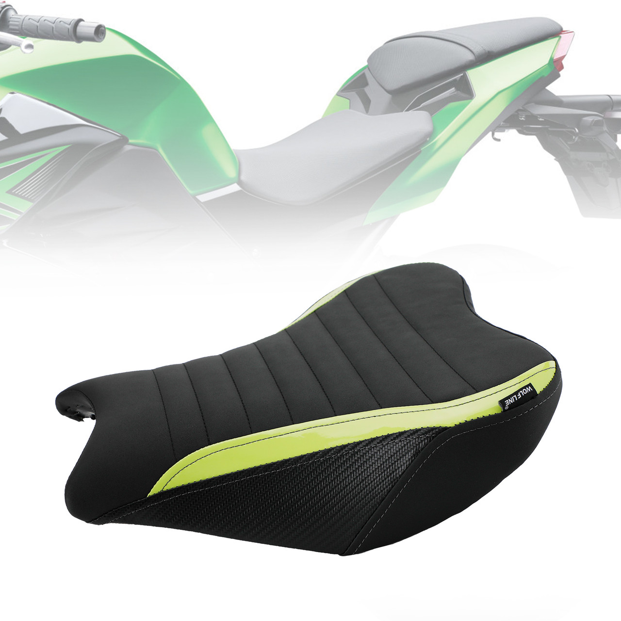 Rider Passenger Seat Front Rear Cushion Green Fit For Kawasaki Ninja Z900 17-22