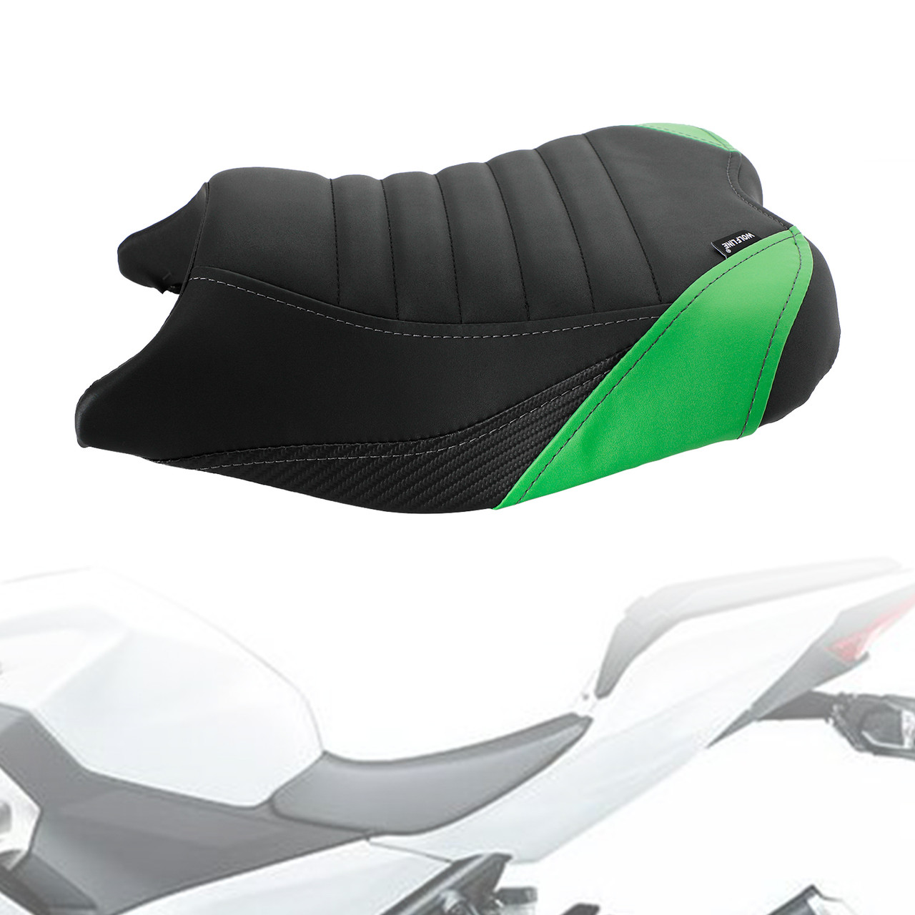 Rider Passenger Seat Front Rear Cushion Green For Kawasaki Ninja 400 Z400 18-22