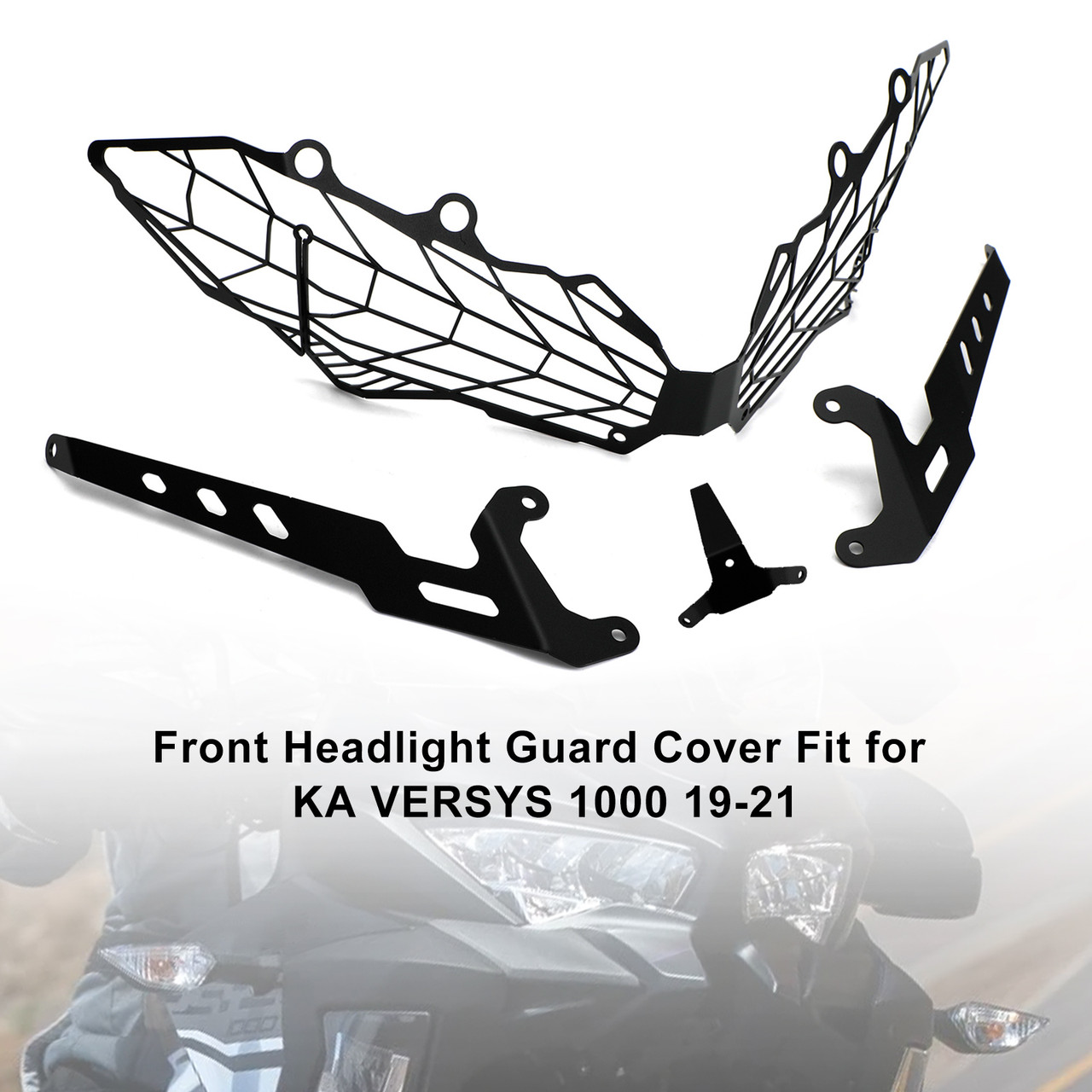 Headlight Guard Front Light Cover Black Fit For Kawasaki Versys 1000 2019-2021