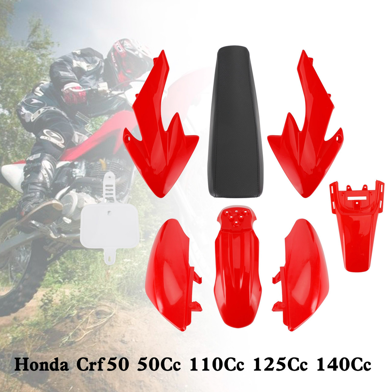 50Cc 110Cc 125Cc 140Cc Plastic 4-stroke Crf50 Pit Off-Road Bike Set Mudguard Seat