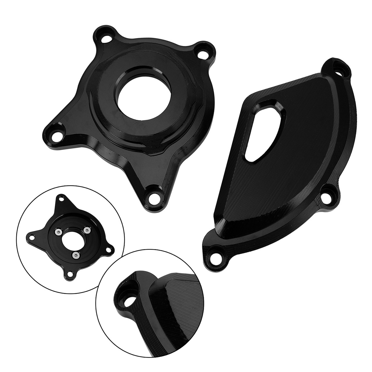 Plastic Engine Protector Covers Slider Black For Kawasaki Z900 Rs Cafe 2017-2023