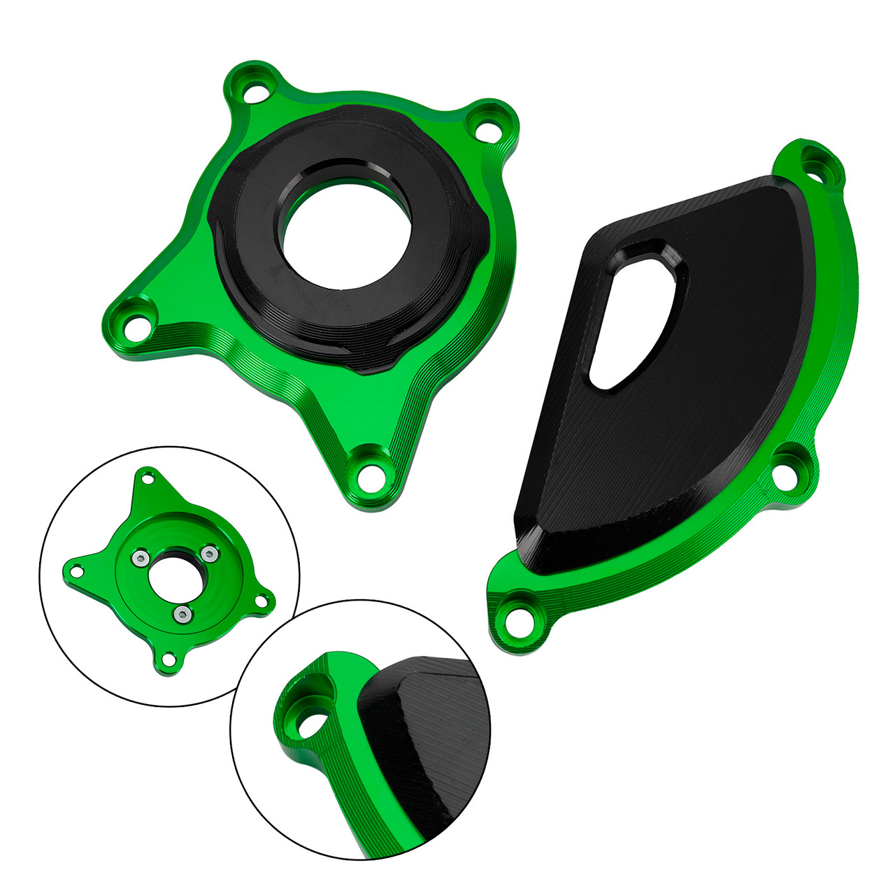 Plastic Engine Protector Covers Slider Green For Kawasaki Z900 Rs Cafe 2017-2023