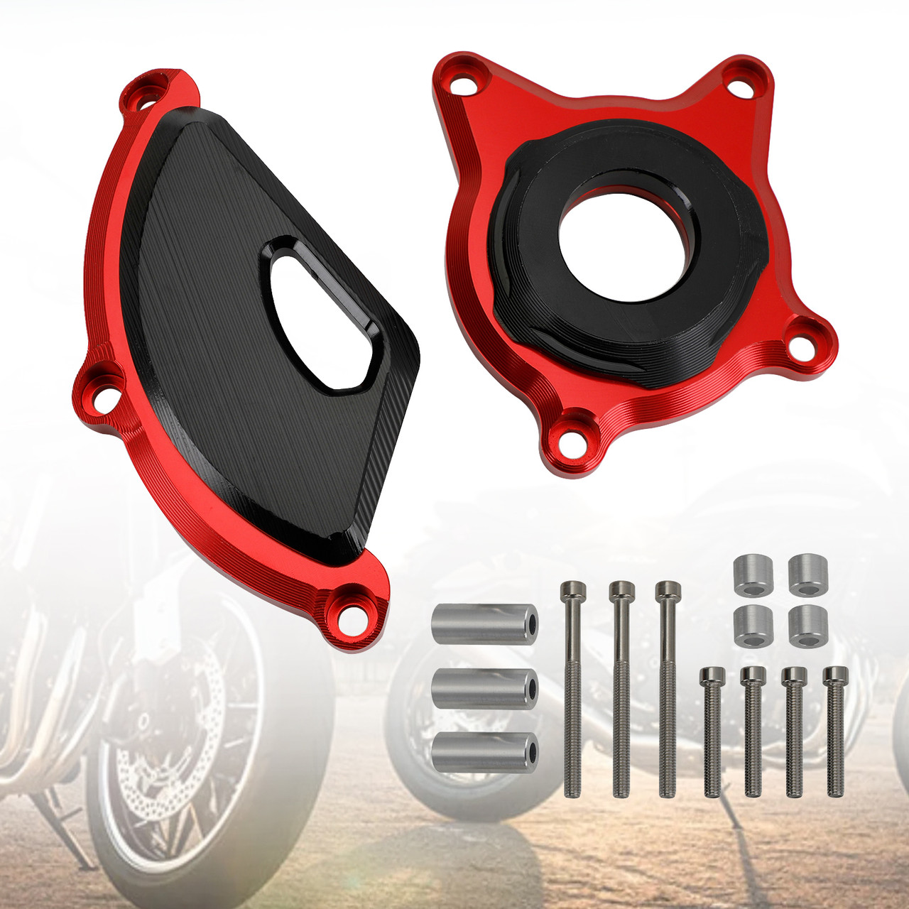 Plastic Engine Protector Covers Slider Red For Kawasaki Z900 Rs Cafe 2017-2023