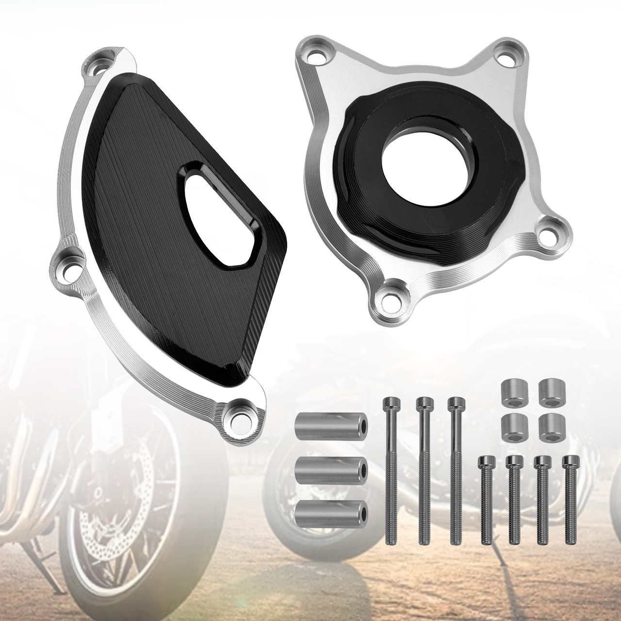 Plastic Engine Protector Covers Slider Titanium For Kawasaki Z900 Rs Cafe 17-23
