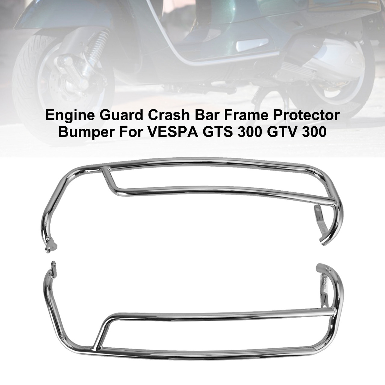 Engine Guard Crash Bar Frame Protector Bumper Silver For Vespa Gts Gtv 300 21-22