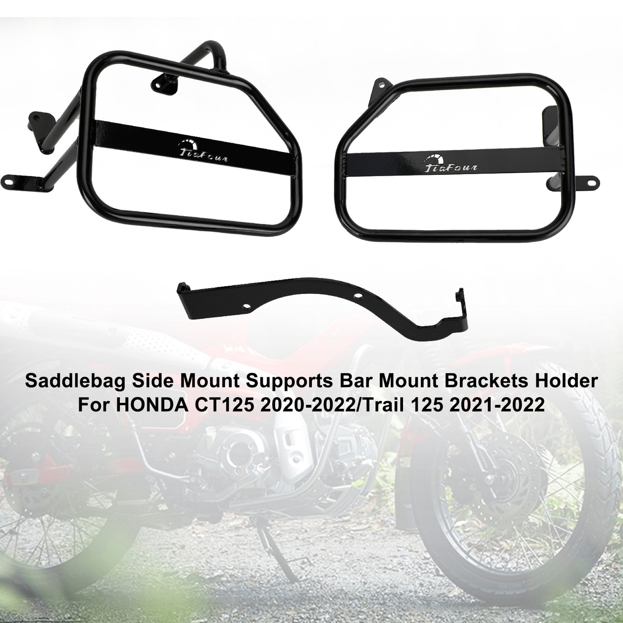 Side Saddle Bag Mounting Bracket Black Fit For Honda Ct125 20-22 Trail 125 21-22