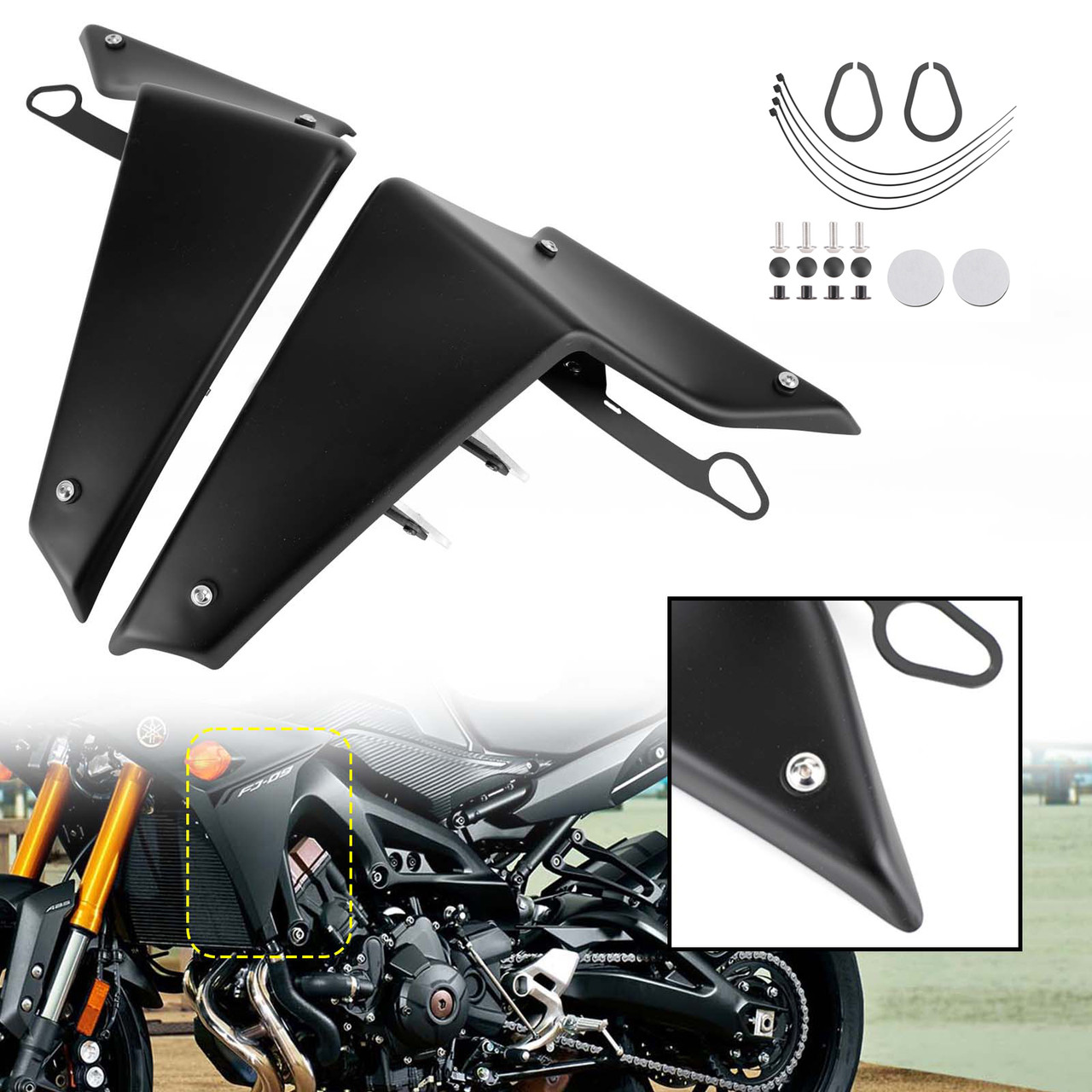 Side Spoilers Aerodynamic Wing Deflector For YAMAHA MT-09 SP FZ09 2021-2022 CLE