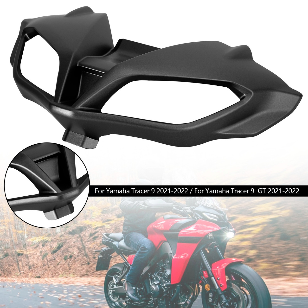 Headlight Fairing Stay Beak Nose Cone For Yamaha Tracer 9 GT 2021-2022 BMBLK