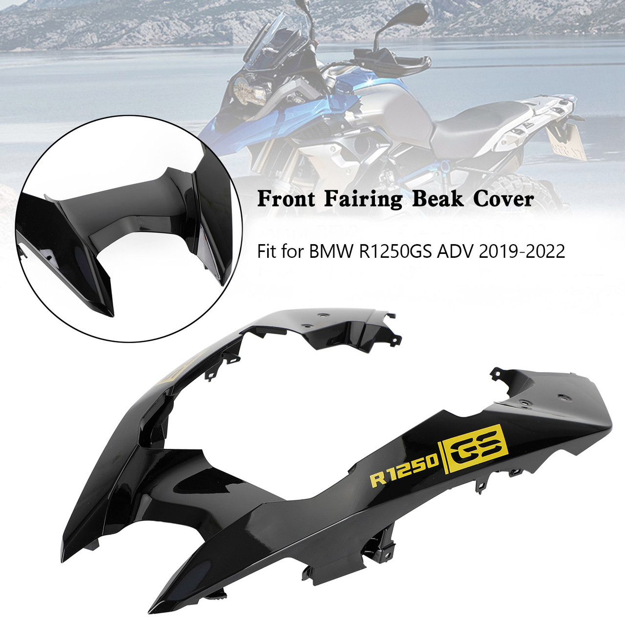 19-22 BMW R1250GS ADV Front Nose Fairing Beak Fender Cover BLK