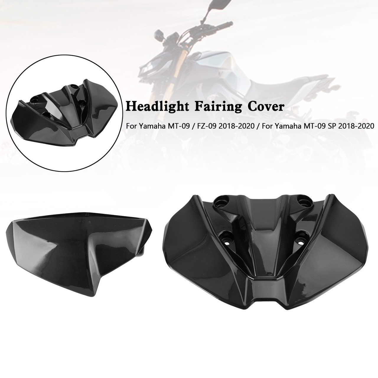 Headlight Fairing Windshield Cover For Yamaha MT-09 FZ09 MT-09 SP 2018-2020 BLK