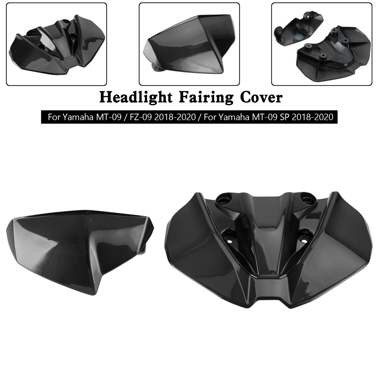 Headlight Fairing Windshield Cover For Yamaha MT-09 FZ09 MT-09 SP 2018-2020 BLK