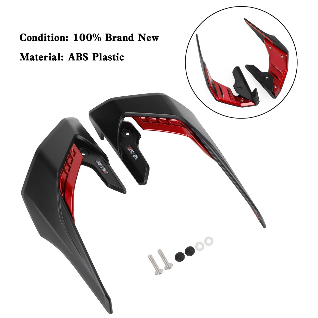 Side Spoilers Aerodynamic Wing Deflector Fairing For Honda CB650R 2019-2023 RED