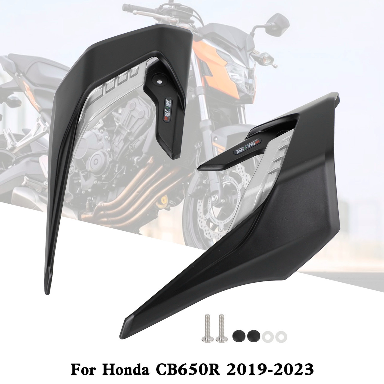 Side Spoilers Aerodynamic Wing Deflector Fairing For Honda CB650R 2019-2023 SIL Side Spoilers Aerodynamic Wing Deflector Fairing For Honda CB650R 2019-2023 SIL