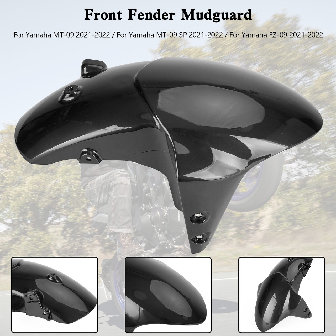 Front Fender Mudguard Fairing For Yamaha MT-09 FZ-09 MT09 SP 2021-2022 BLK