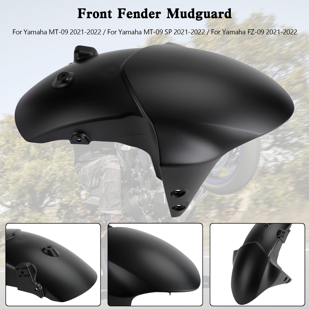 Front Fender Mudguard Fairing For Yamaha MT-09 FZ-09 MT09 SP 2021-2022 MBLACK