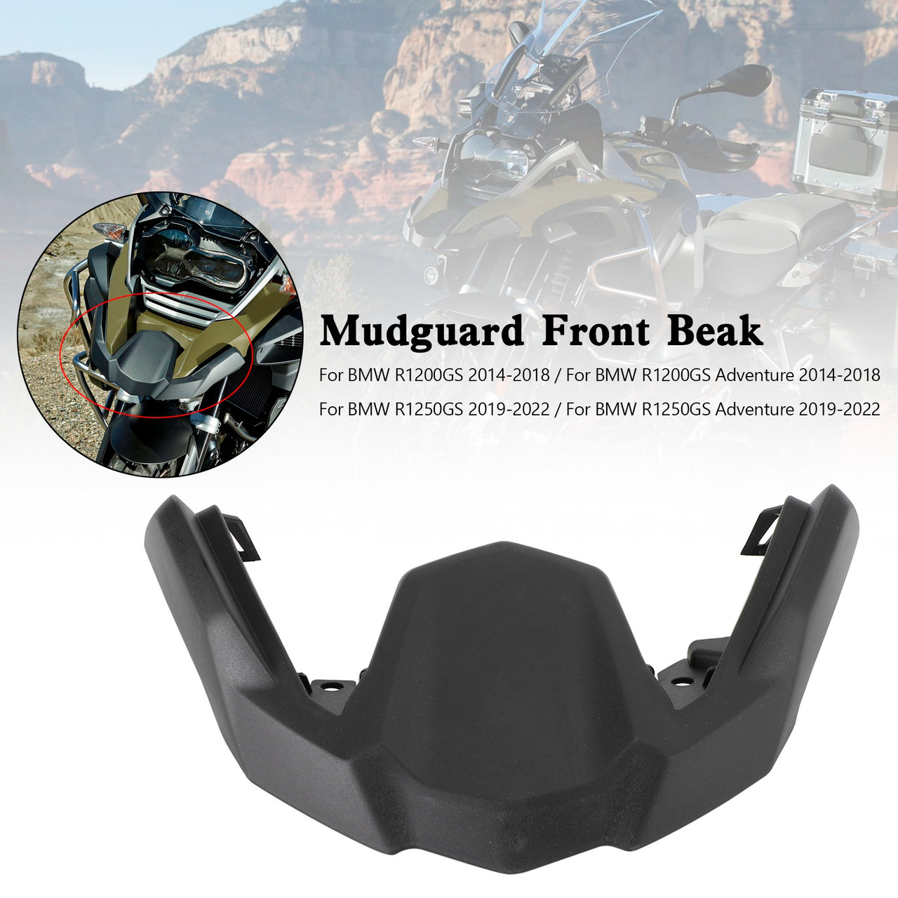 Mudguard Extension Front Beak Nose For BMW R1200 R1250 GS Adventure 2014-2022