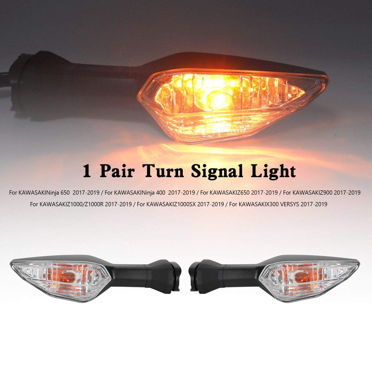 Turn Signal Light Indicator Lamp For Kawasaki Ninja Z400 Z650 Z900 Z1000 Z1000SX clear