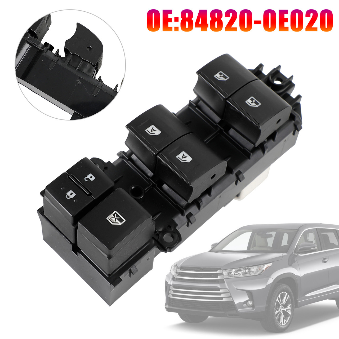 Driver Side Master Power Window Switch for Toyota Tacoma 2016-2021 84820-0E020