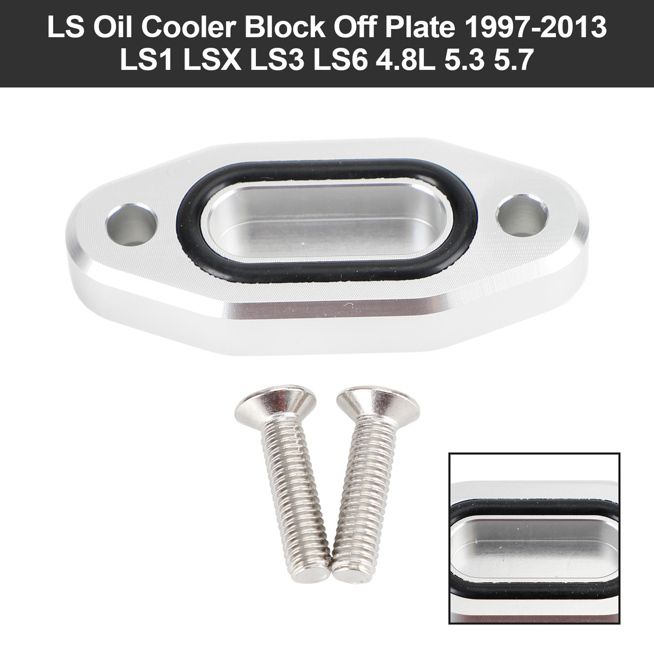LS Oil Cooler Block Off Plate 1997-2013 LS1 LSX LS3 LS6 4.8L 5.3 5.7