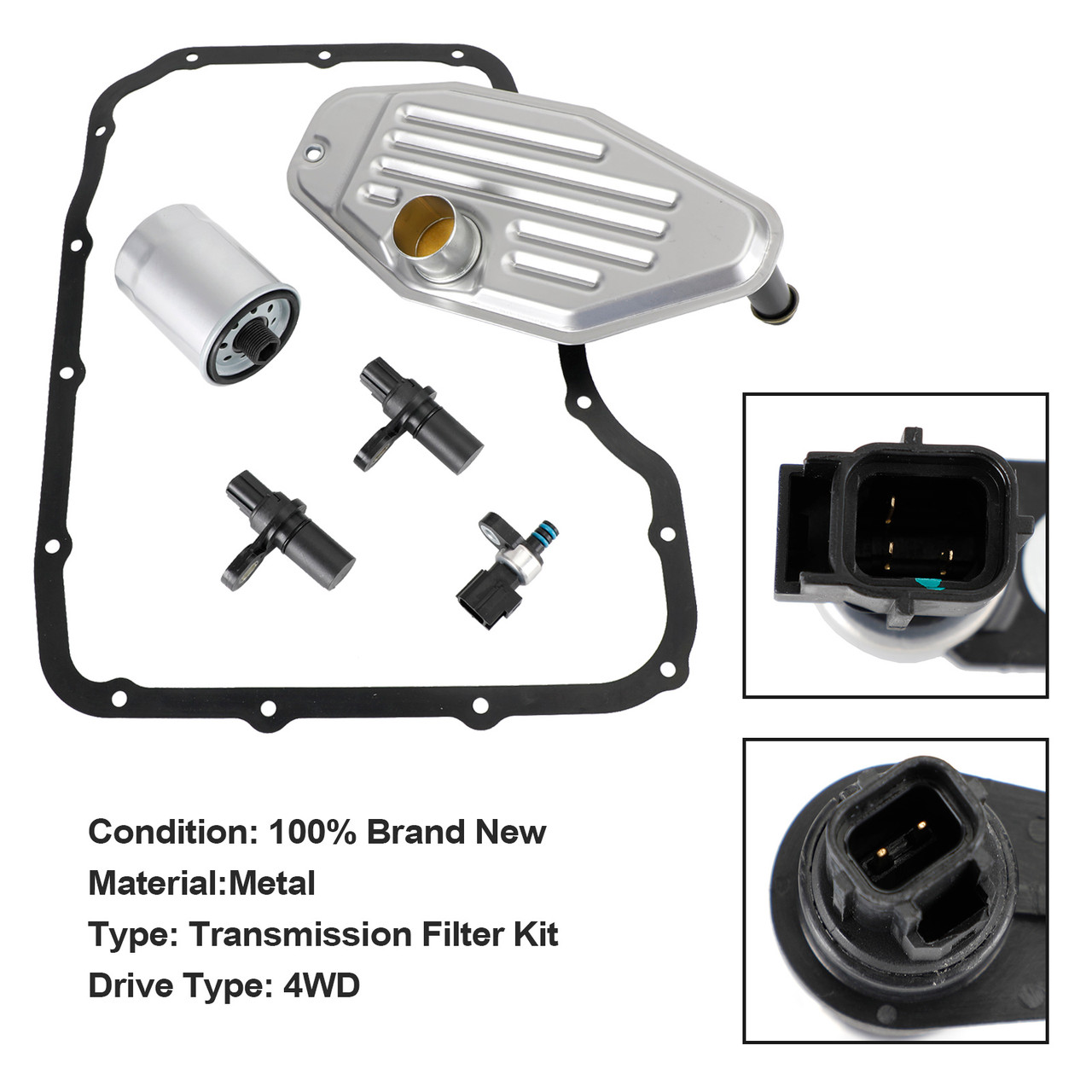 2006-2010Jeep Commander45RFE 545RFE 68RFE Transmission Sensors Set Wiht 4WD Filter Kit Pan Gasket