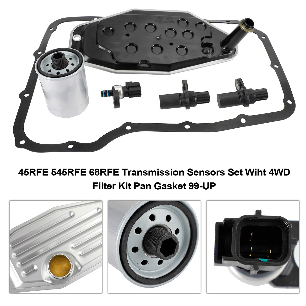 2002-2016 Dodge Pickup/RAM 2500-350045RFE 545RFE 68RFE Transmission Sensors Set Wiht 4WD Filter Kit Pan Gasket 2002-2016 Dodge Pickup/RAM 2500-350045RFE 545RFE 68RFE Transmission Sensors Set Wiht 4WD Filter Kit Pan Gasket