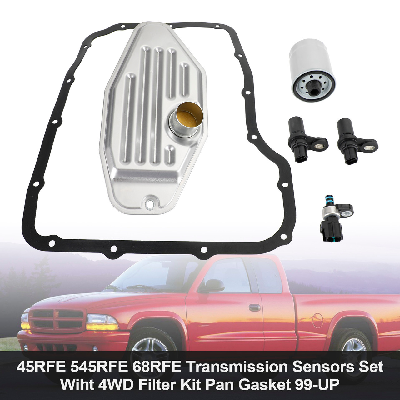 2002-2014 Jeep Cherokee45RFE 545RFE 68RFE Transmission Sensors Set Wiht 4WD Filter Kit Pan Gasket