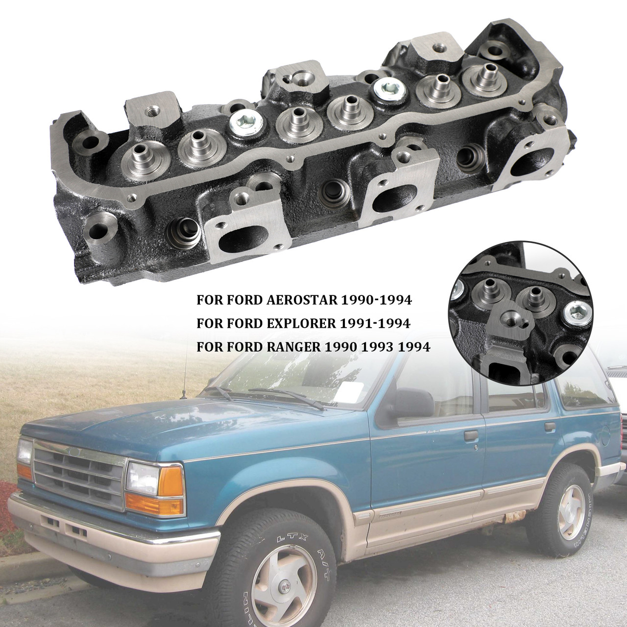 90-94 Ford Aerostar Bare Cylinder Head F5TZ6049B 4.0L