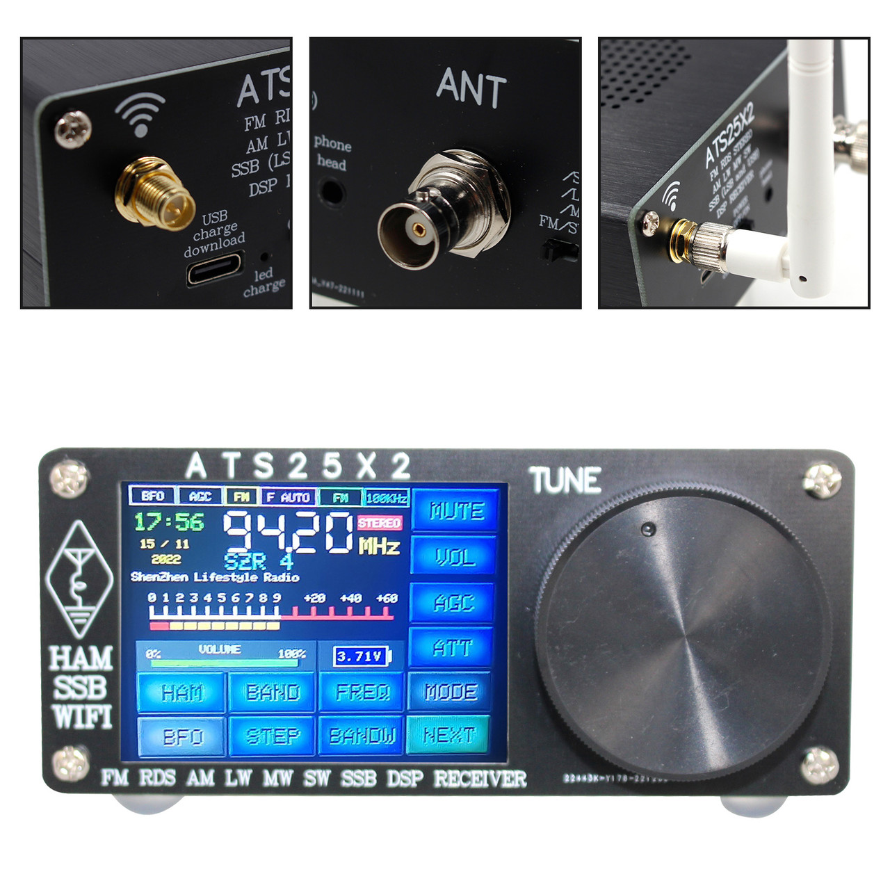 Upgraded ATS-25X2 APP Network WIFI All Band DSP Radio Receiver FM