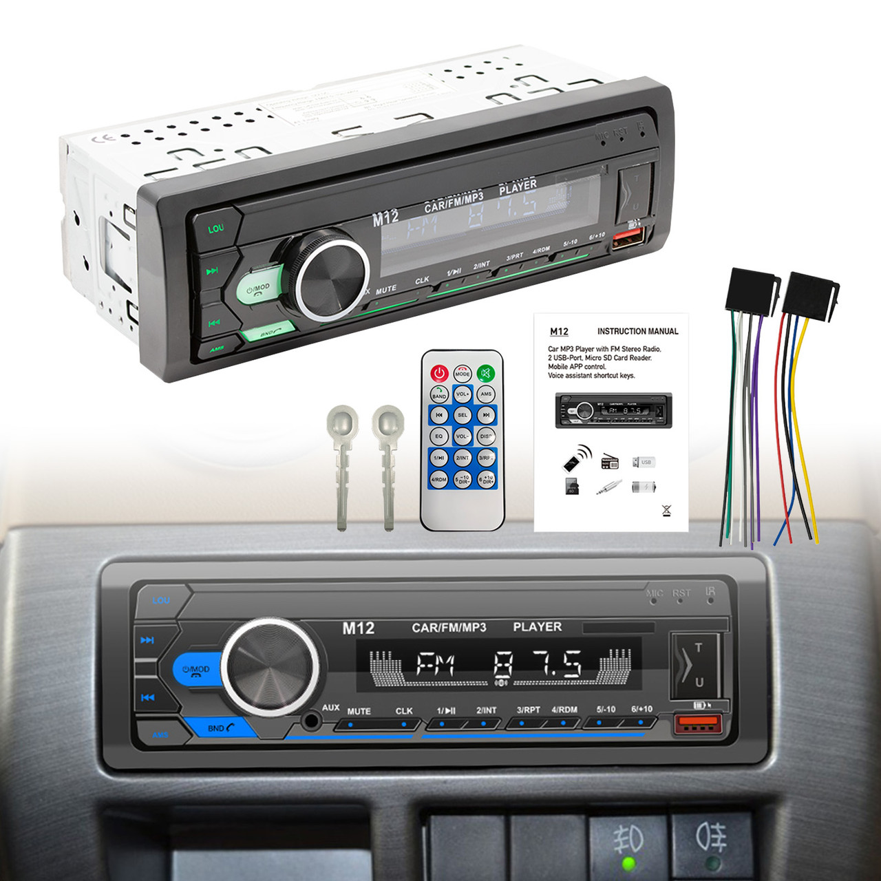 AI smart Bluetooth Stereo Radio FM Car MP3 Player Positioning to Find a Car
