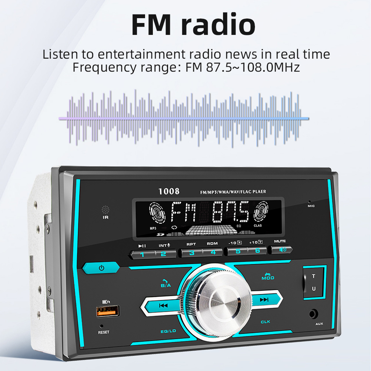 Double Din Car Card Power Amplifier Bluetooth Stereo Radio FM Car MP3 Player